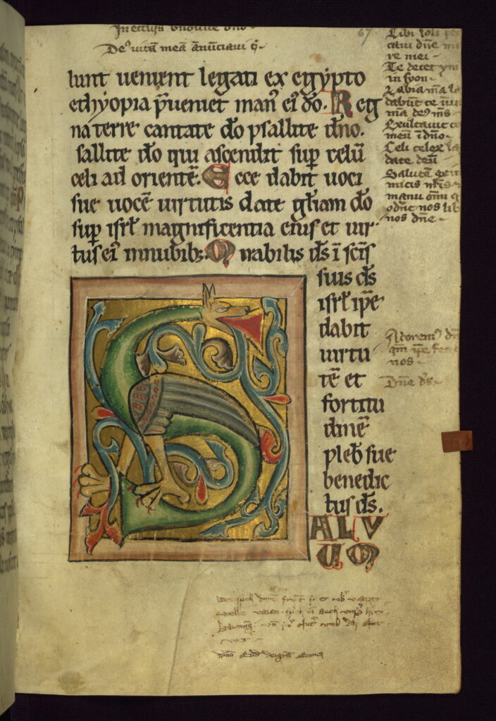 Psalter, Dragon, Walters Manuscript W.78, fol. 67r